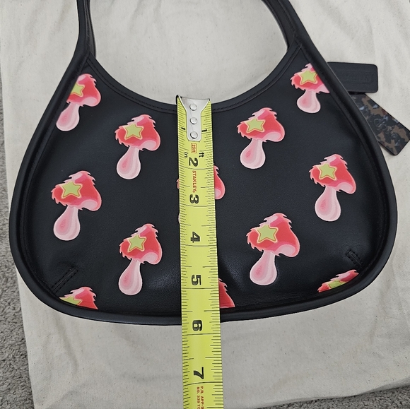 Authentic Coachtopia Ergo Black Bag with Pink Mushroom Design - Picture 14 of 16
